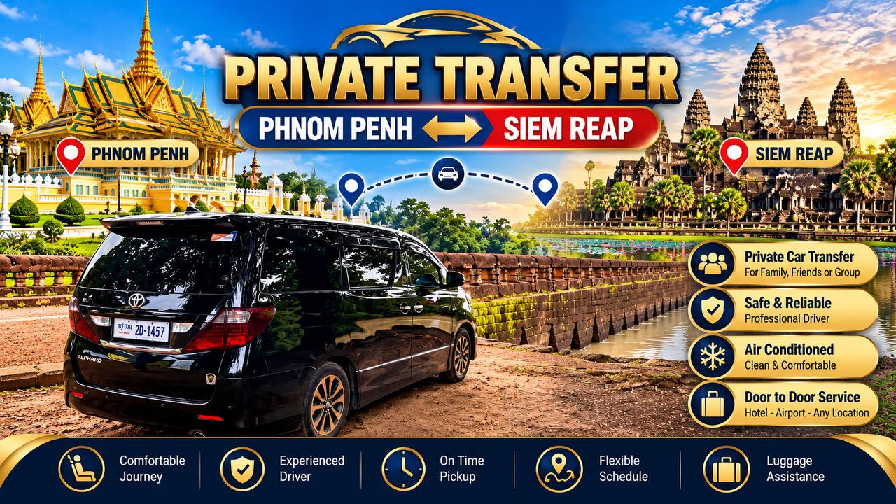 Private transfer from Phnom Penh to Siem reap